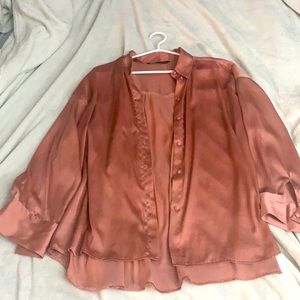 Pink silk blouse from ZARA worn once for a photoshoot
